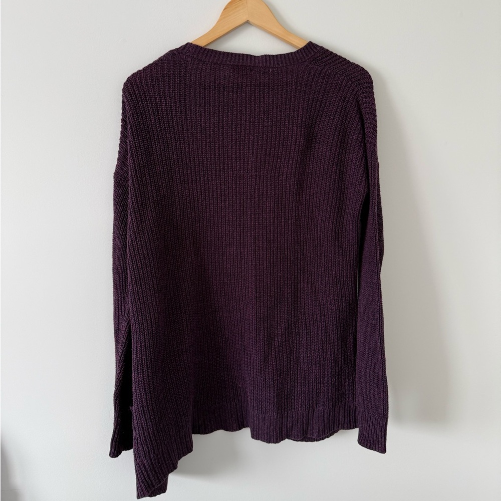 Garage | Purple Open-Front Knit Cardigan - Picture 2 of 3